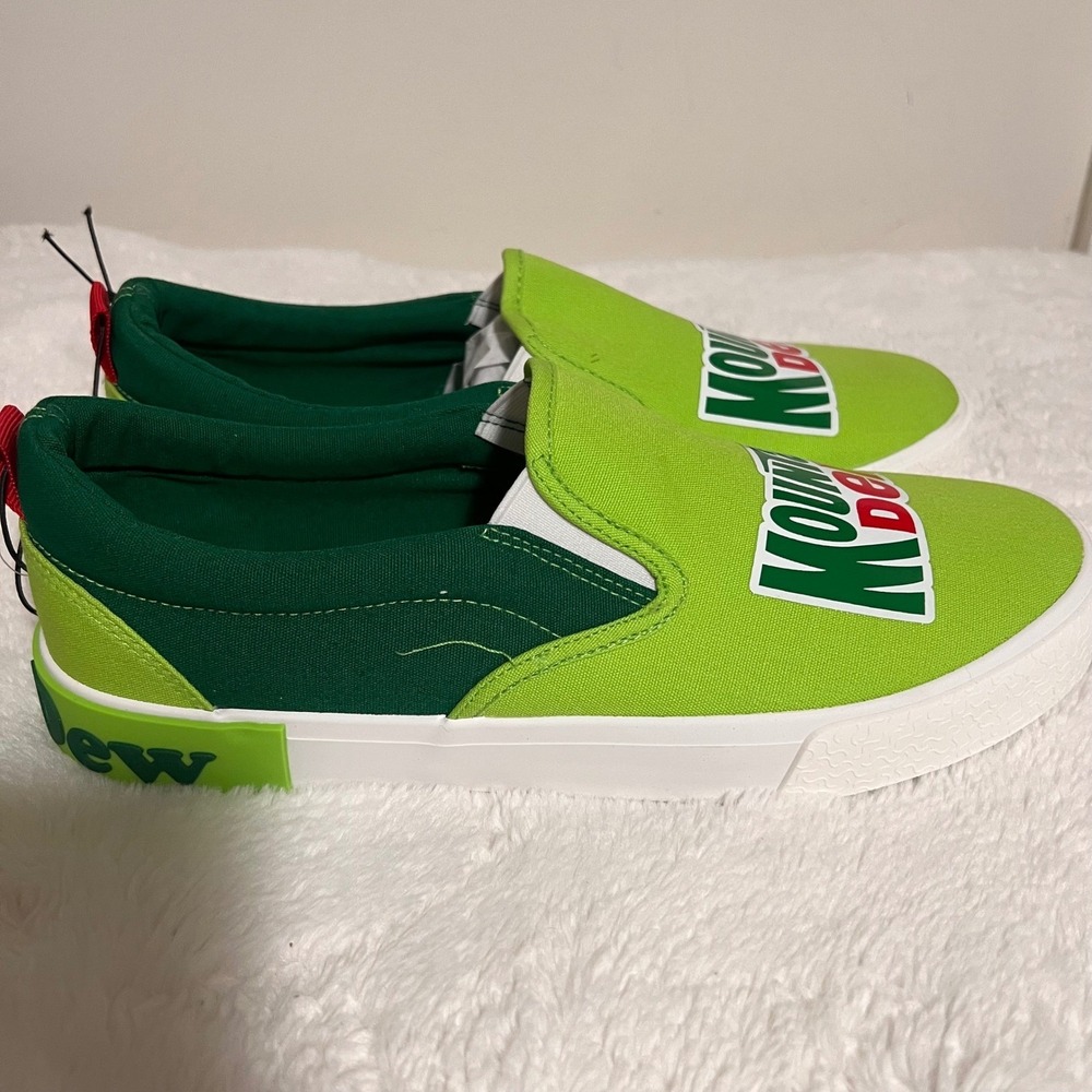 Mountain Dew Slip On Sneakers Green‎ Shoes Size 9 Brand New - Picture 4 of 6
